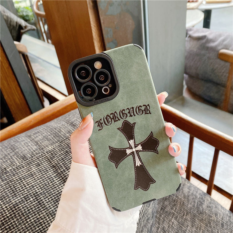 Cross Heart Phone Case for IPhone 14 Pro Max 11 13 12 Camera Protection Shockproof Back Cover