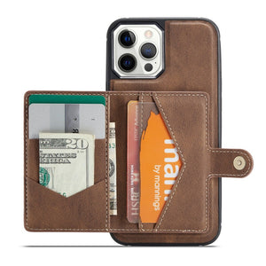 For iPhone 14 & 14 Pro Leather Case With Magnetic Wallet Kickstand Card Holder Designed Cover For iPhone 14 Pro Max