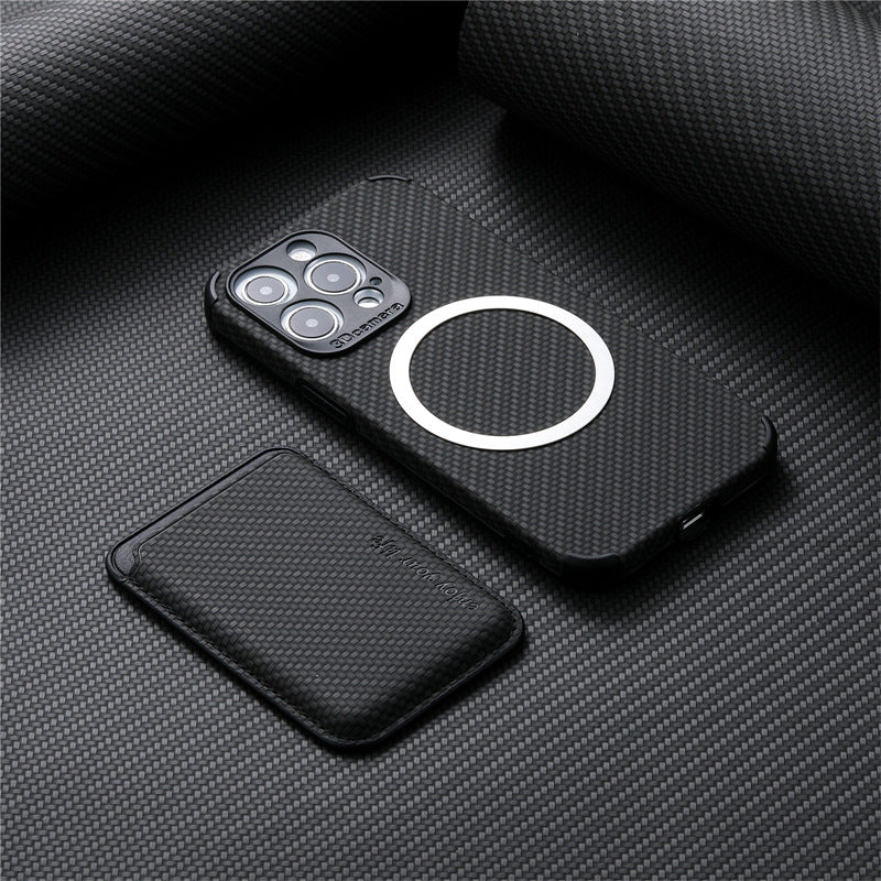For Magsafe Case For iPhone 14 Pro Max Carbon Fiber Leather Case For Apple 13 12 Mini 11 Pro XR XS Max Wallet Card Magnet Cover