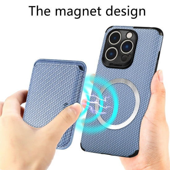 For iPhone 14 Plus 13 12 11 14 Pro Max Magsafe Case Carbon Fiber For Magsafe Wallet Magnetic Macsafe Card Holder