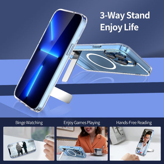 Newest Magnetic Wireless Charging Case for iPhone 14 series Aluminum Alloy Stand Cover for iPhone 14 6.1 Pro Phone Case