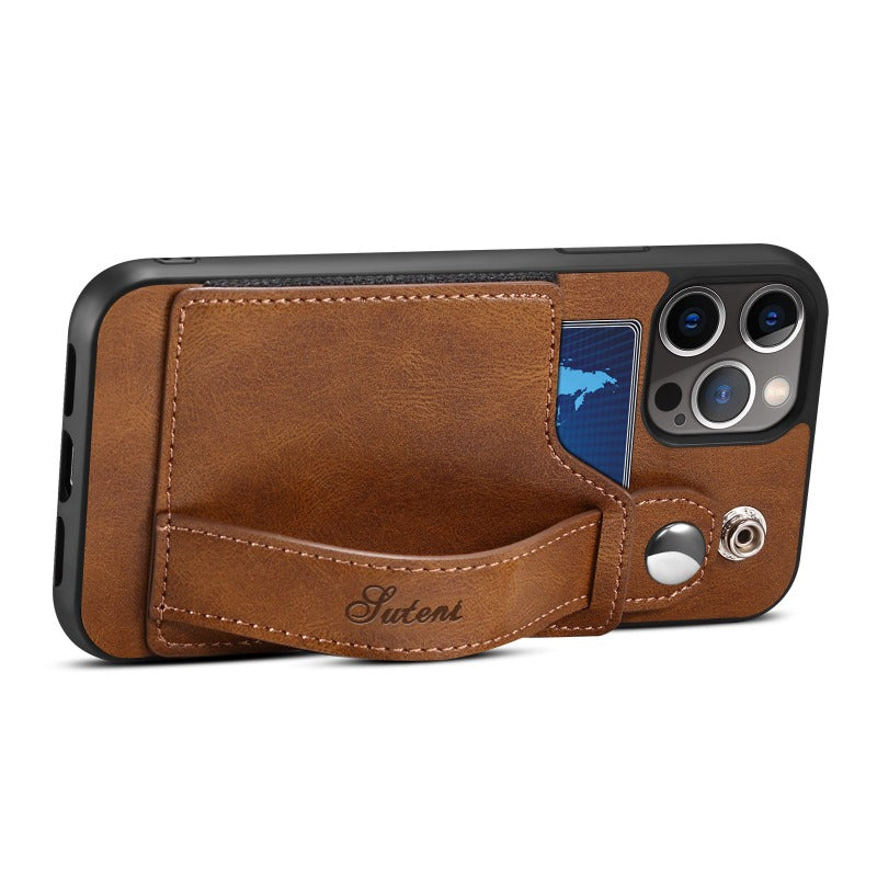 Suitable for iPhone14 13 12 11 ProMax Pro Phone Case   Wallet Phone Case Slim PU Leather Case With Card Holder Wrist Hand Strap for iPhone14 13 12 11 iPhone13 12 Mini