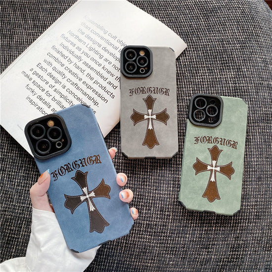 Cross Heart Phone Case for IPhone 14 Pro Max 11 13 12 Camera Protection Shockproof Back Cover