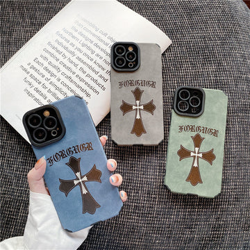 Cross Heart Phone Case for IPhone 14 Pro Max 11 13 12 Camera Protection Shockproof Back Cover