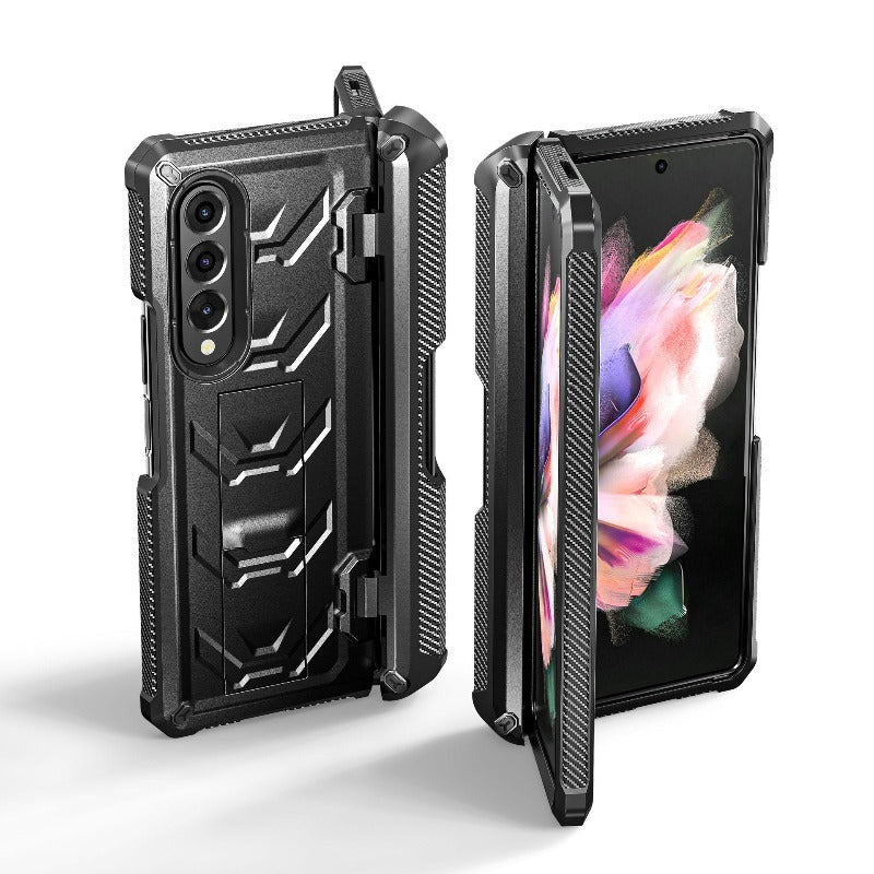 Magnetic Hinge Slide Pen Slot Case For Samsung Galaxy Z Fold 3 4 5G Stand Case Built in Film Armor Bracket Cover for Fold3 Case