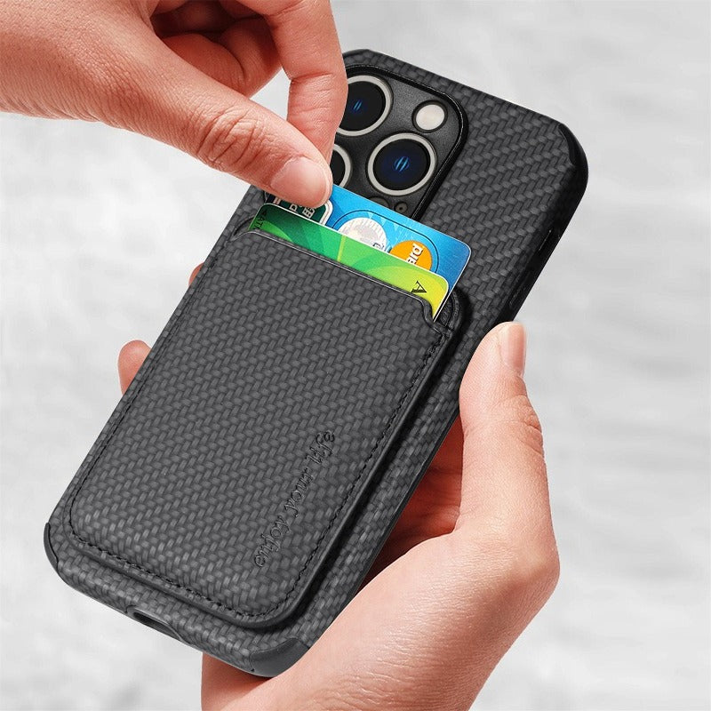 For iPhone 14 Plus 13 12 11 14 Pro Max Magsafe Case Carbon Fiber For Magsafe Wallet Magnetic Macsafe Card Holder
