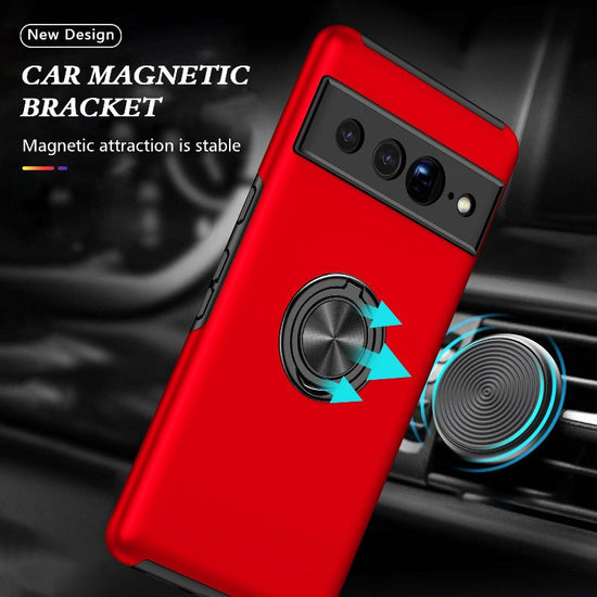 Luxury TPU + Hard PC With Stand Ring Magnet Shockproof Armor Protect Back Cover Case for Google Pixel 7 Pro