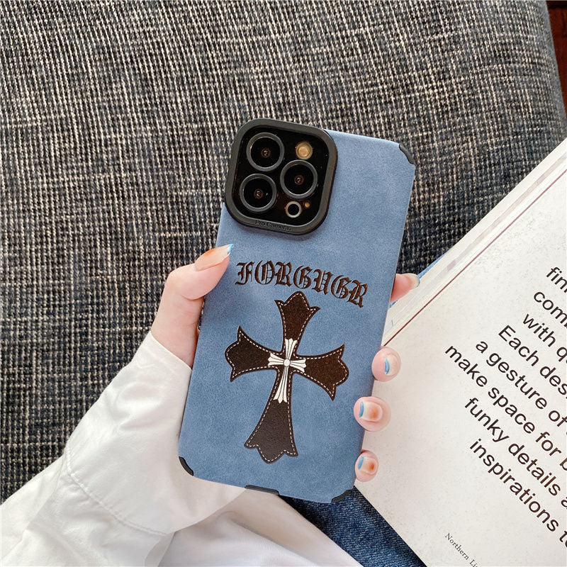 Cross Heart Phone Case for IPhone 14 Pro Max 11 13 12 Camera Protection Shockproof Back Cover