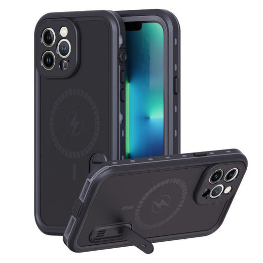  Waterproof Case for iPhone 13 Pro Max with Mag-Safe Charging, Built-in Screen Protector and Kickstand, Magnetic Heavy Duty Shockproof for Apple iPhone 13 Promax