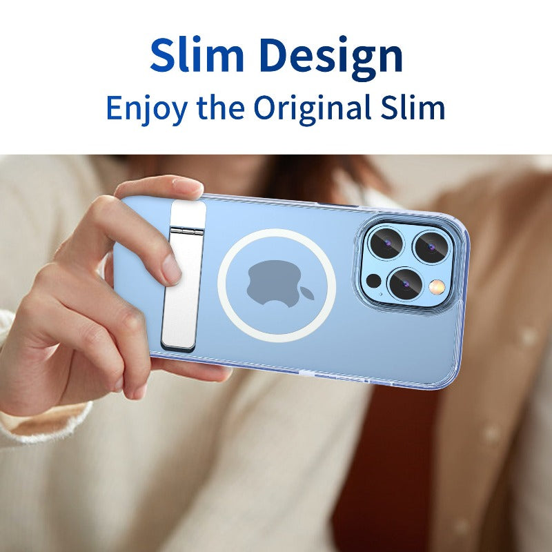 Newest Magnetic Wireless Charging Case for iPhone 14 series Aluminum Alloy Stand Cover for iPhone 14 6.1 Pro Phone Case