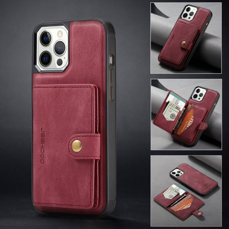 For iPhone 14 & 14 Pro Leather Case With Magnetic Wallet Kickstand Card Holder Designed Cover For iPhone 14 Pro Max