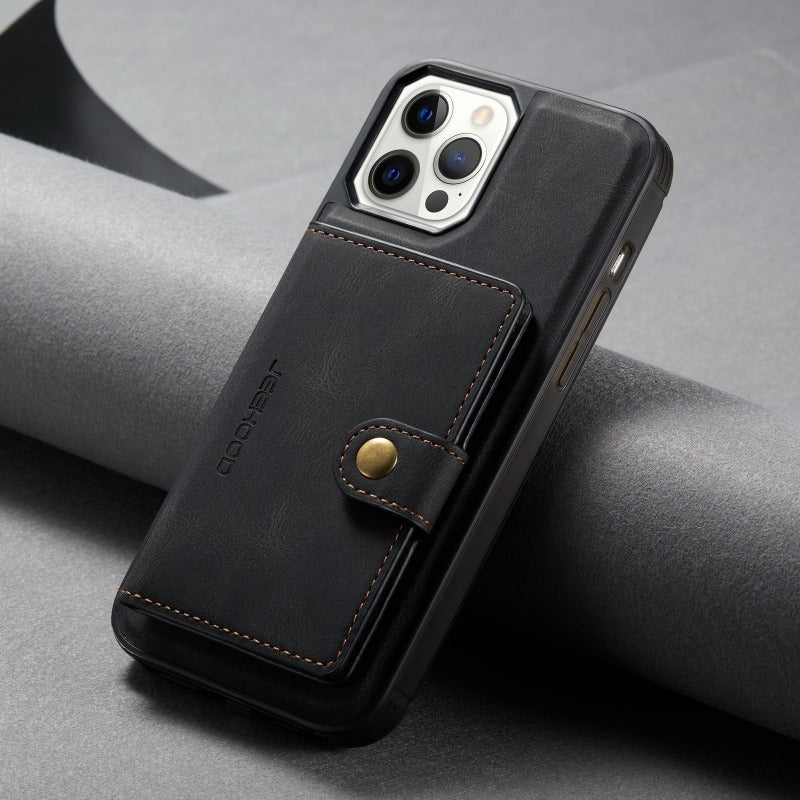 For iPhone 14 & 14 Pro Leather Case With Magnetic Wallet Kickstand Card Holder Designed Cover For iPhone 14 Pro Max