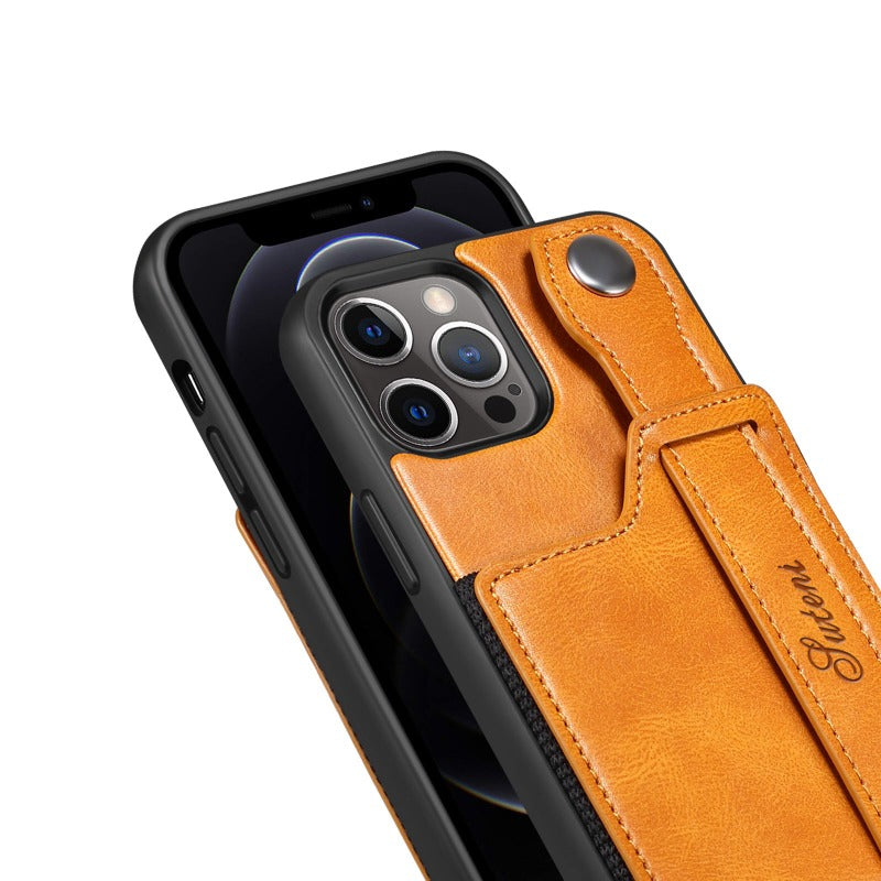 Suitable for iPhone14 13 12 11 ProMax Pro Phone Case   Wallet Phone Case Slim PU Leather Case With Card Holder Wrist Hand Strap for iPhone14 13 12 11 iPhone13 12 Mini