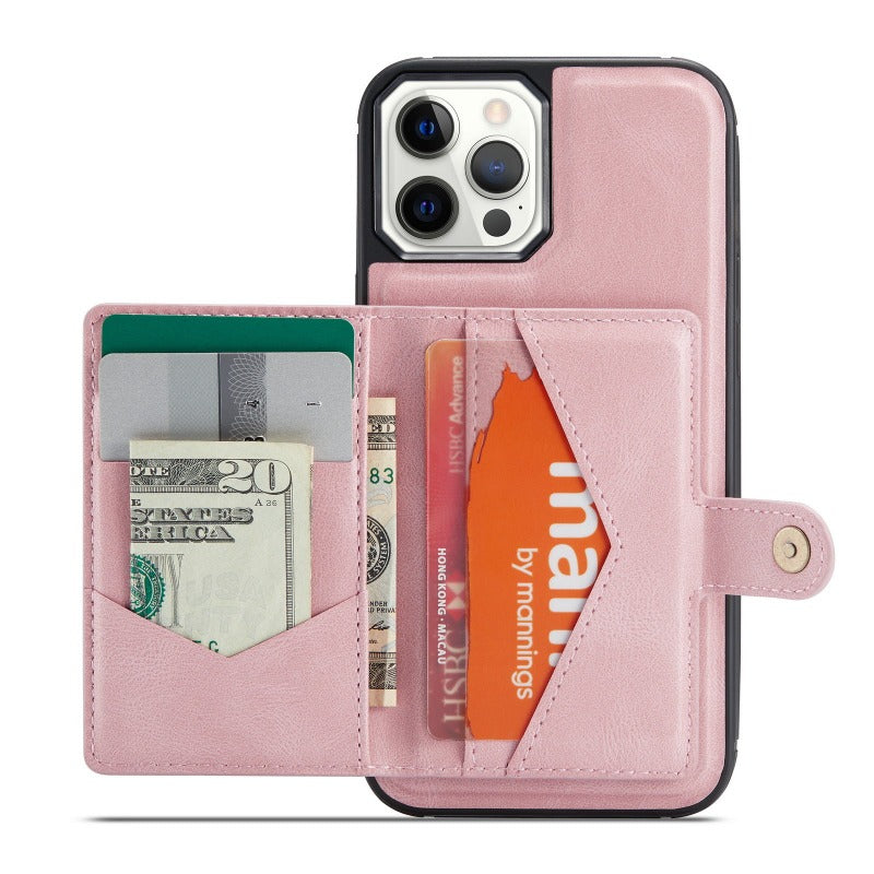 For iPhone 14 & 14 Pro Leather Case With Magnetic Wallet Kickstand Card Holder Designed Cover For iPhone 14 Pro Max