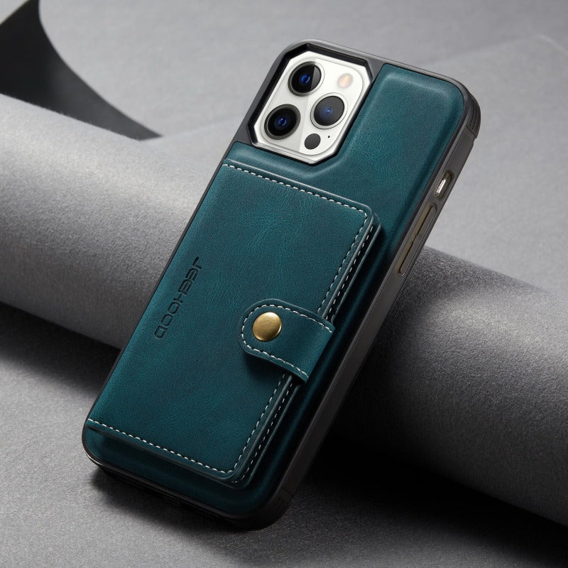 For iPhone 14 & 14 Pro Leather Case With Magnetic Wallet Kickstand Card Holder Designed Cover For iPhone 14 Pro Max