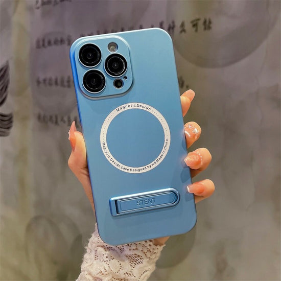 Phone Case For iPhone 13 12 14 Pro Max 14Plus Luxury For Magsafe Magnetic Wireless Charging Invisible Stand Shockproof Cover