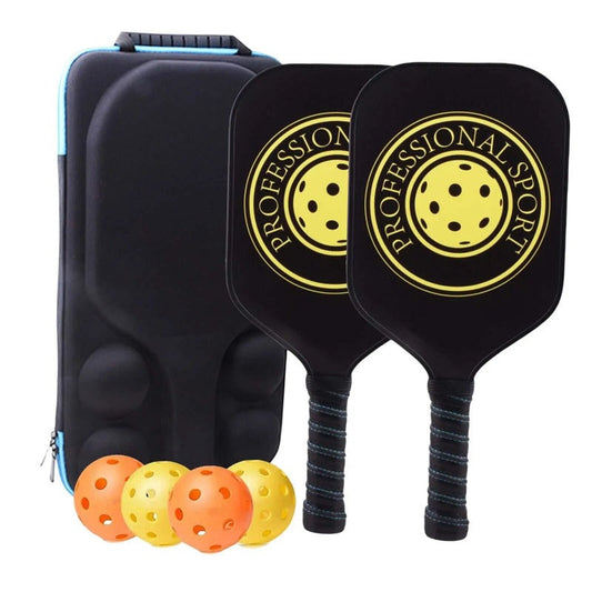 Carbon Fiber Pickleball Paddles Set with 2 Rackets and 4 Balls