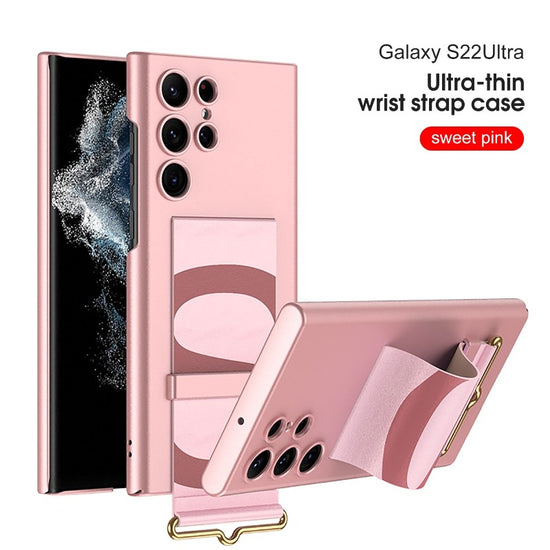 For Samsung Galaxy S22 Ultra Case Wrist Strap Holder Case For Samsung S22 Plus Ultra Thin Shockproof Soft Back Cover Accessories
