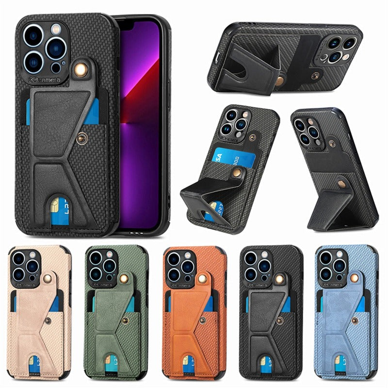 Luxury Card Holder Wallet Leather Case for iPhone 11 12 13 14 Pro Max Card Holder Magnetic Cover Leather Wallet Card Holder case