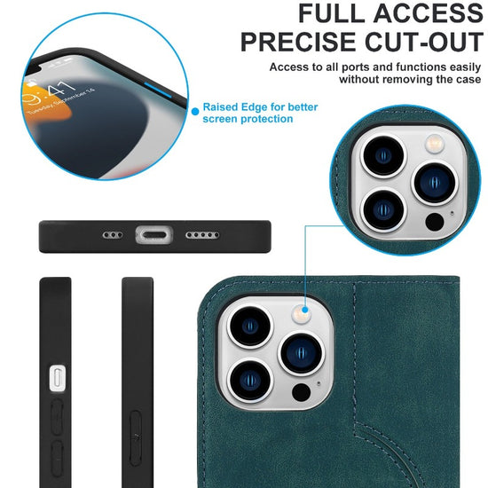 Leather Flip Wallet Phone Cover For iPhone 14 13 12Pro Max 13 12 Mini 14 Max Magsafe Wireless Charging Case