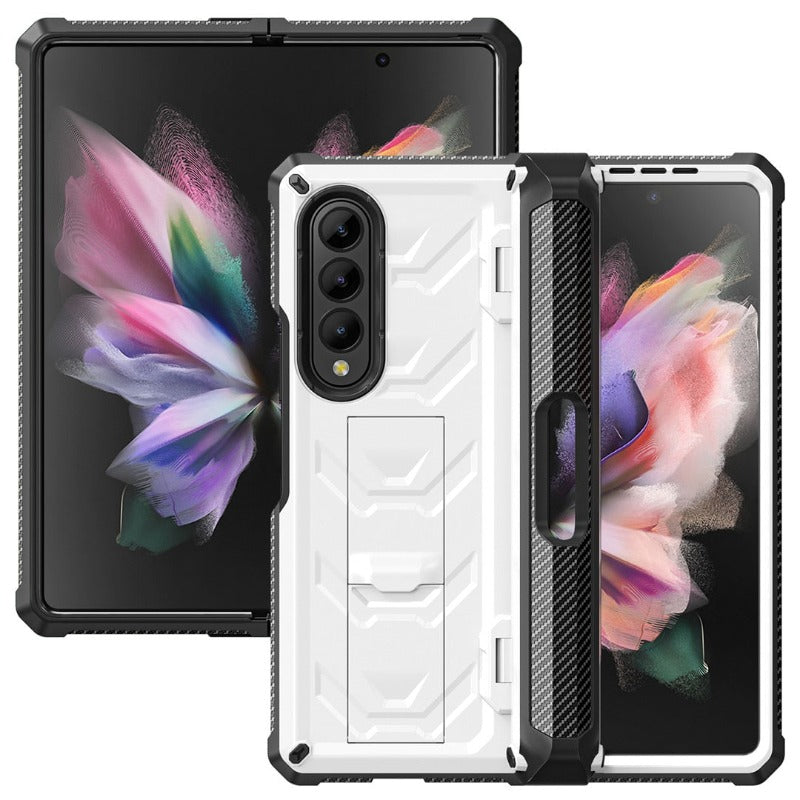 Magnetic Hinge Slide Pen Slot Case For Samsung Galaxy Z Fold 3 4 5G Stand Case Built in Film Armor Bracket Cover for Fold3 Case