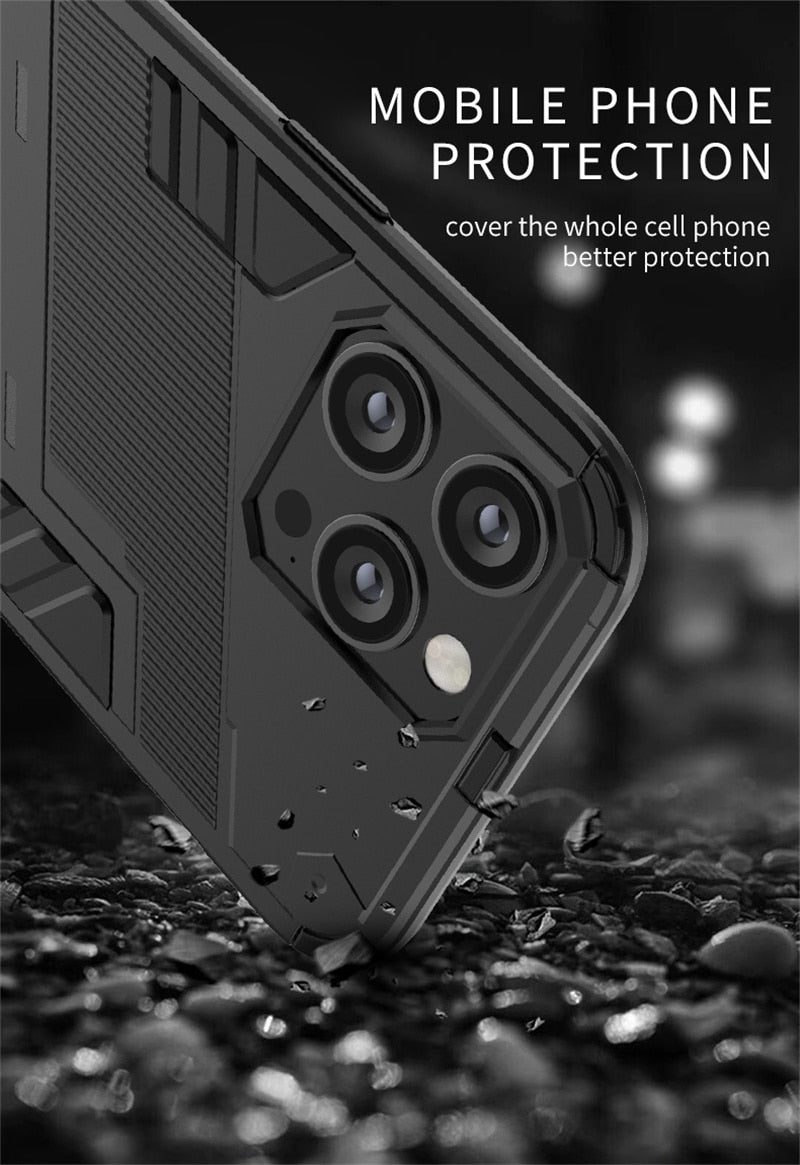 Armor Shockproof Case For iPhone 13 12 Mini 14 Plus 12 13 14 Pro Max Holder Cover Magnetic Shell