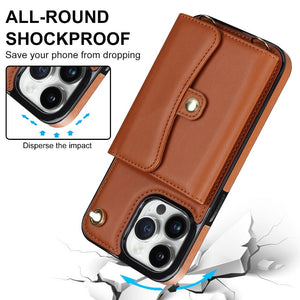 Crossbody Wallet Leather Phone Case for iPhone 13 14 11 Pro Max 13 12 Mini 14 Plus Multifunctio Wrist Strap Lanyard Cover