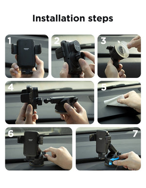 15W Car Phone Holder Wireless Charger Car Charger Stable Rotatable Air Vent Dashboard Phone Holder Car Charger Support