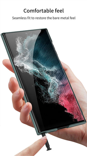 With S Pen Slot Stand Cover For Samsung Galaxy S22 Ultra S22 Plus 5G Case Luxury Ultra-thin Shockproof S21 Ultra Plus Cover Case