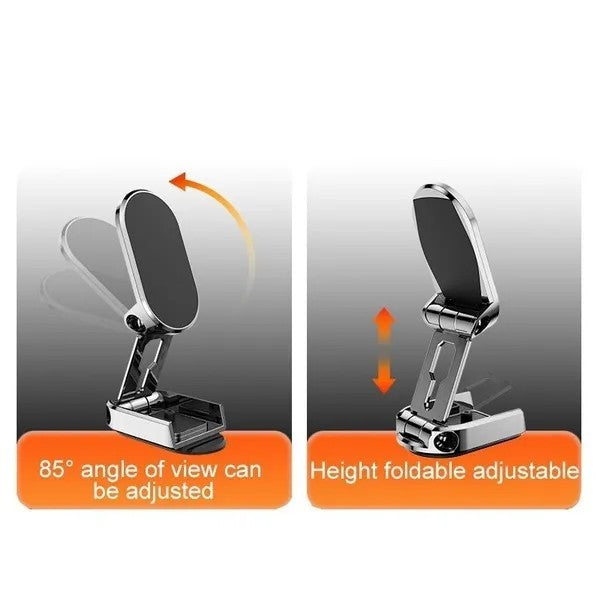 Magnetic Car Phone Holder Foldable Magnetic Phone Mount Multi-Functional 360° Rotation Desk Phone Holder Car Dashboard Bracket