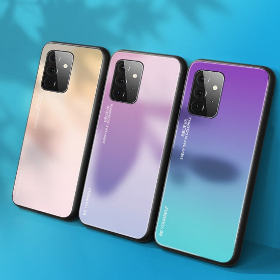 Gradient Tempered Glass Case For Samsung Galaxy A32 A71 A51 A53 A33 A82 A42 5G A52 A72 4G Cover 