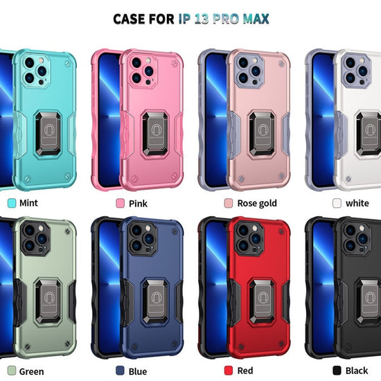 Luxury Armor With Ring Car Holder Cover For iPhone 14 13 12 Pro Max 12 Mini Case Camera Protection Shockproof Phone Case Coque Fundas For iPhone 14 13 12