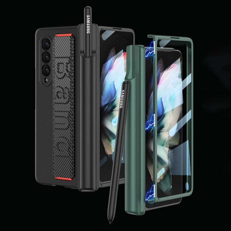 Magnetic Hinge Wrist Strap Phone Case For Samsung Galaxy Z Fold 4 3