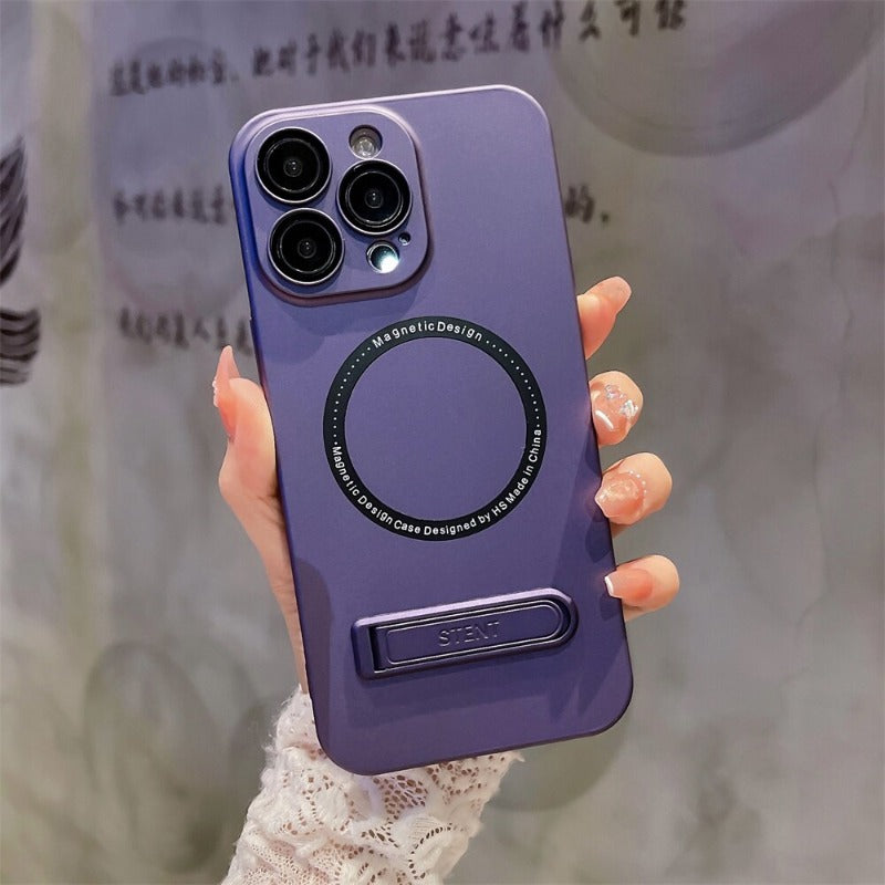 Phone Case For iPhone 13 12 14 Pro Max 14Plus Luxury For Magsafe Magnetic Wireless Charging Invisible Stand Shockproof Cover