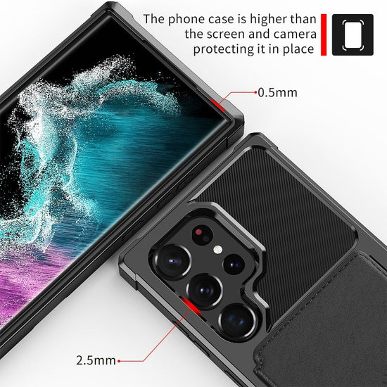 for Samsung Galaxy S23 Ultra Plus Credit Card Case PU Leather Flip Wallet Cover with Photo Holder Hard Back Cover for S22 Ultra