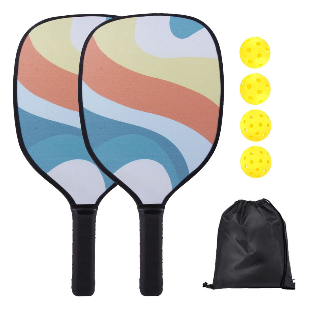 2pcs Set Wood Pickleball Paddles Set Piackleball Racket Set