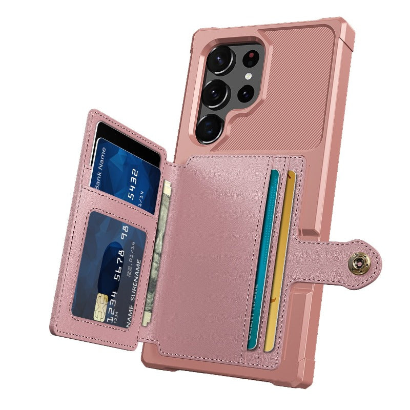 for Samsung Galaxy S23 Ultra Plus Credit Card Case PU Leather Flip Wallet Cover with Photo Holder Hard Back Cover for S22 Ultra