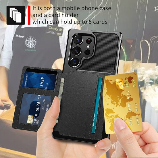 for Samsung Galaxy S23 Ultra Plus Credit Card Case PU Leather Flip Wallet Cover with Photo Holder Hard Back Cover for S22 Ultra