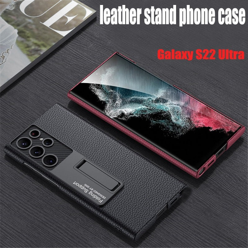 Luxury Ultra-thin Leather Cover For Samsung Galaxy S22 S23 Ultra 5G Case Camera Protection Shockproof Phone Case Coque Fundas