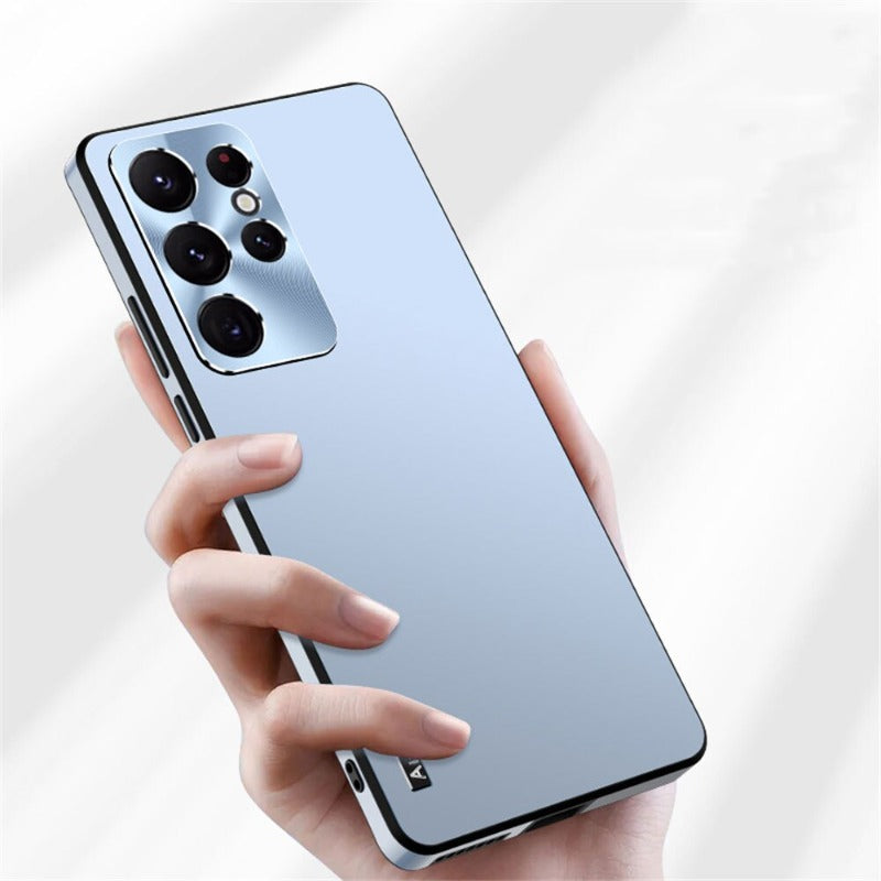 For Samsung Galaxy S23 S22 S21 Ultra Case Luxury Matte Aurora Phone Plus 360 Full Shockproof TPU Metal Lens Protection Shockproof Hard Bumper Back Case