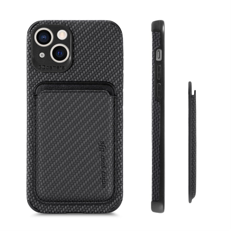 For Magsafe Case For iPhone 14 Pro Max Carbon Fiber Leather Case For Apple 13 12 Mini 11 Pro XR XS Max Wallet Card Magnet Cover