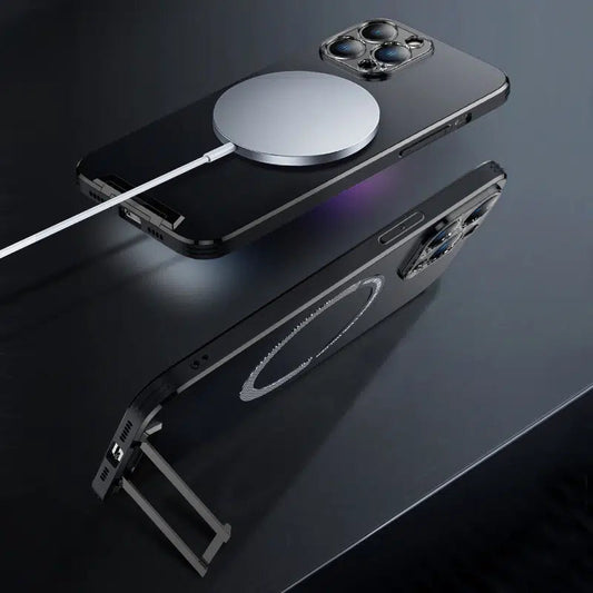 Magnetic Phone Cases With Invisible Metal Bracket Stand For iPhone