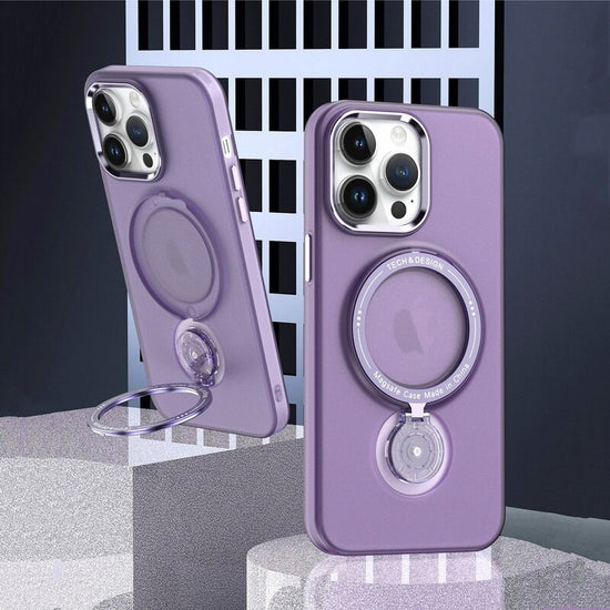 Multifunction Magnetic Wireless Charge Case With 360 Rotation Stand For iPhone 14 13 Pro Max Plus For Magsafe TPU PC Metal Stand Cover Skin