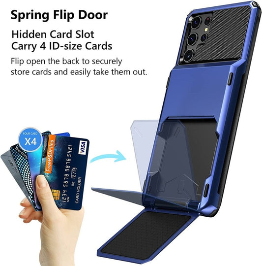 For Samsung Galaxy S23 S22 Ultra Case S23 S22 Plus S23+ Wallet Credit Card Holder Slot Cover for Samsung Galaxy S23 S 23 Plus Ultra Funda