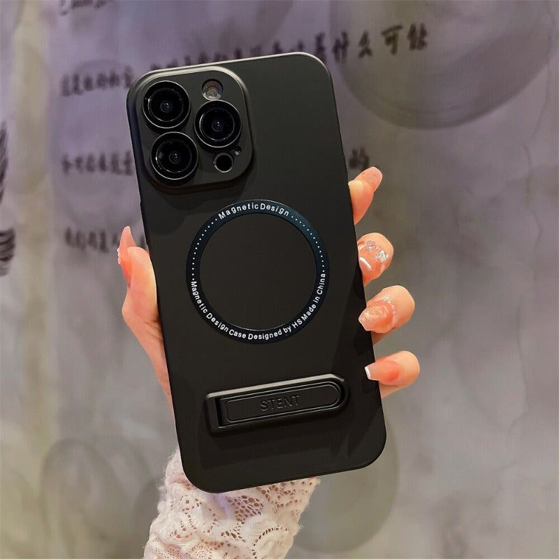 Phone Case For iPhone 13 12 14 Pro Max 14Plus Luxury For Magsafe Magnetic Wireless Charging Invisible Stand Shockproof Cover