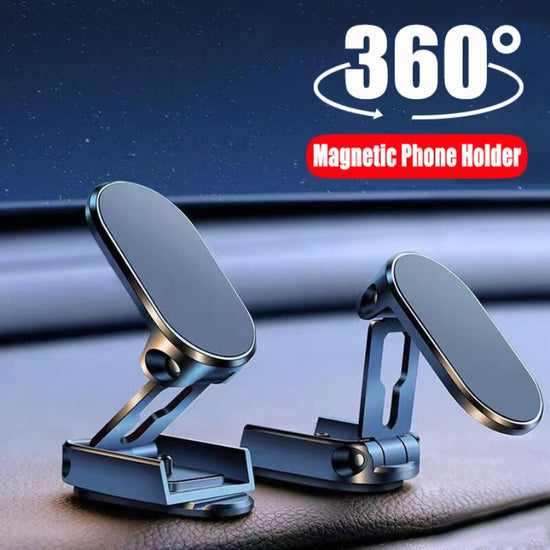 Magnetic Car Phone Holder Foldable Magnetic Phone Mount Multi-Functional 360° Rotation Desk Phone Holder Car Dashboard Bracket
