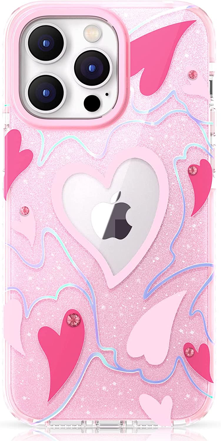 Kingxbar Flashing Gradient Cover iPhone13 14 Pro Max Case iPhone 14 Plus Cover Anti-drop Case Colorful Fashion CellPhone Gifts