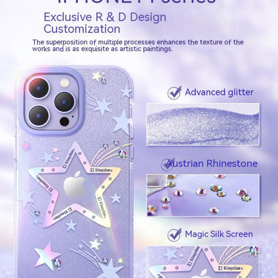 Kingxbar Flashing Gradient Cover iPhone13 14 Pro Max Case iPhone 14 Plus Cover Anti-drop Case Colorful Fashion CellPhone Gifts