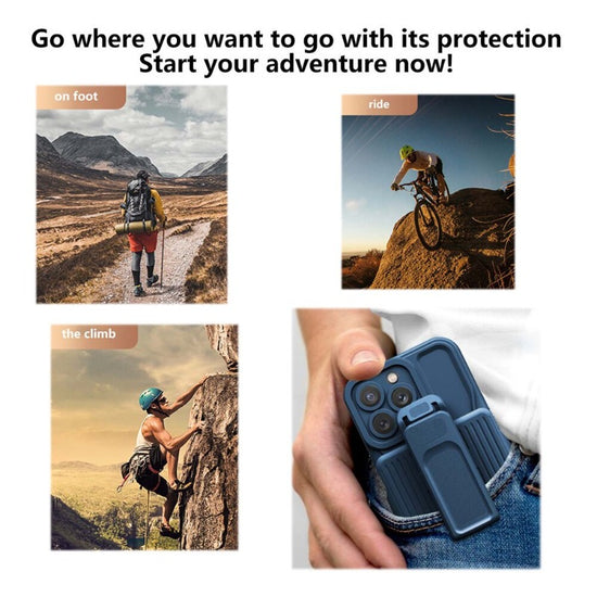 2 in 1 Backpack Clip Stand Holder Phone Case For iPhone 14 13 12 11 Pro Max 14 Plus Outdoor Carrying Shockproof Protection Cover