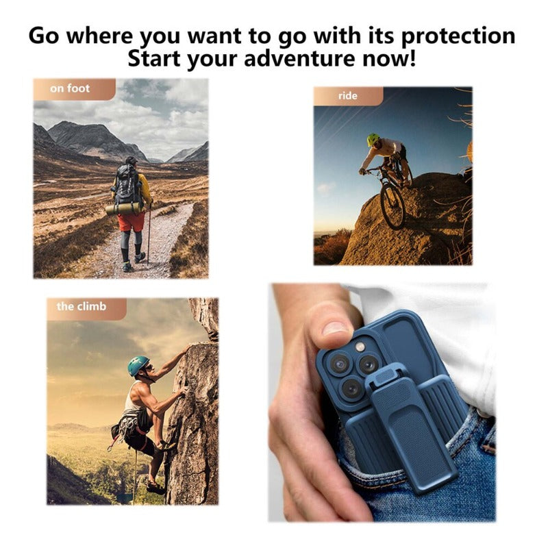 2 in 1 Backpack Clip Stand Holder Phone Case For iPhone 14 13 12 11 Pro Max 14 Plus Outdoor Carrying Shockproof Protection Cover